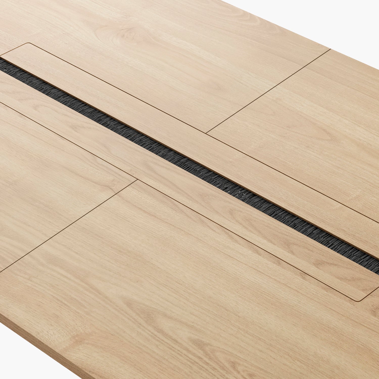 Mesa de Reunión Space con pasacables 280x120 Natura/Blanco