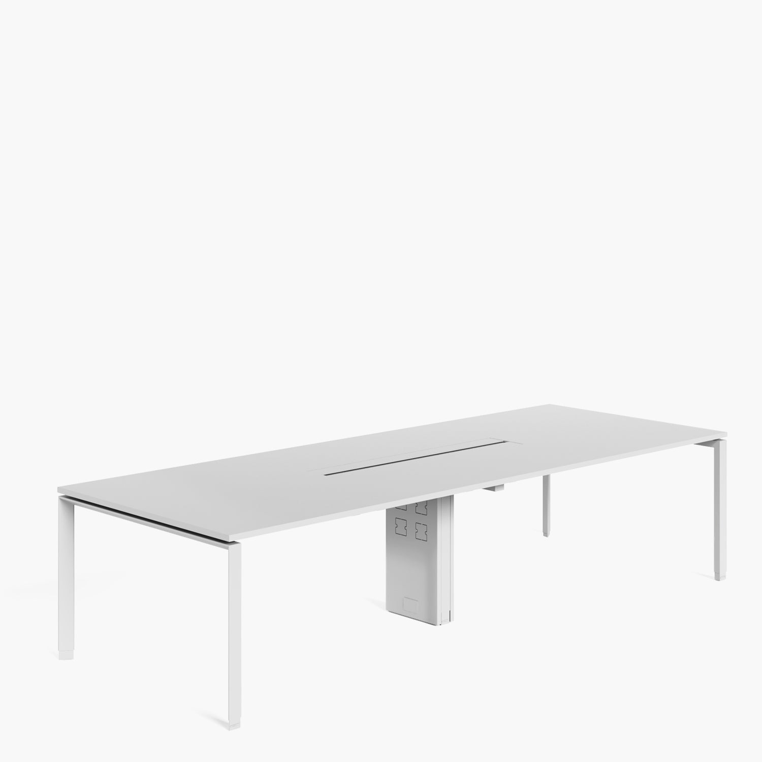 Mesa de Reunión Space con pasacables 280x120 Blanco