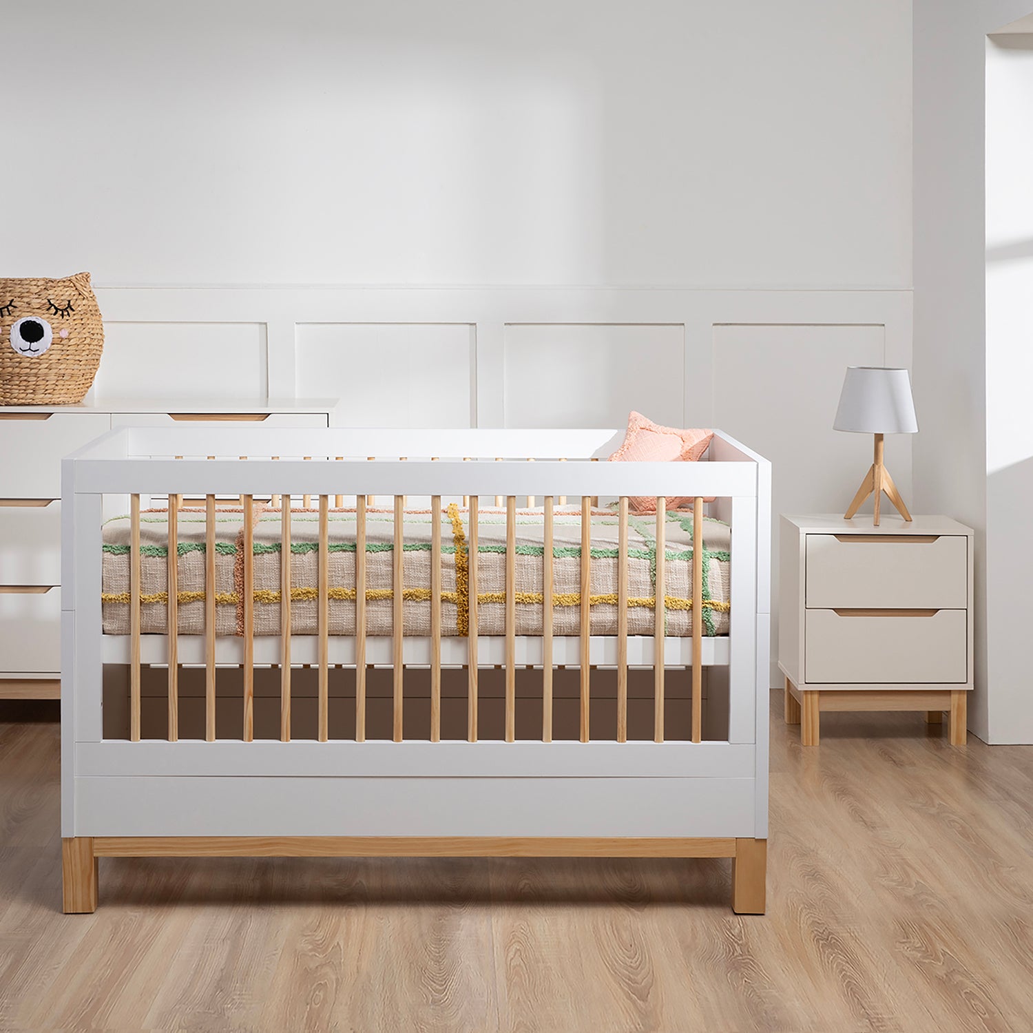 Velador Amanda Natura/Blanco