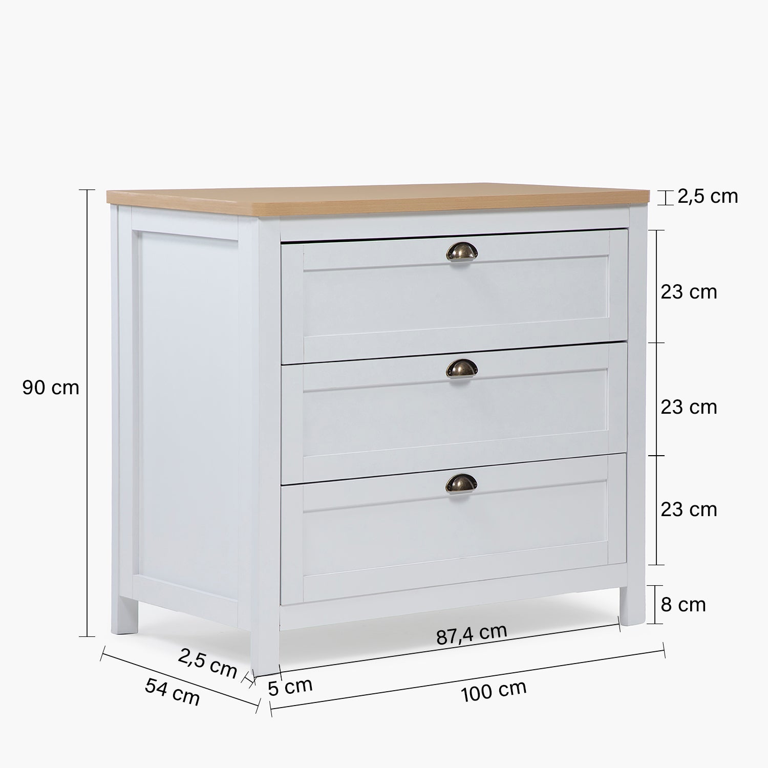 Cómoda Jacinta Natura/Blanco