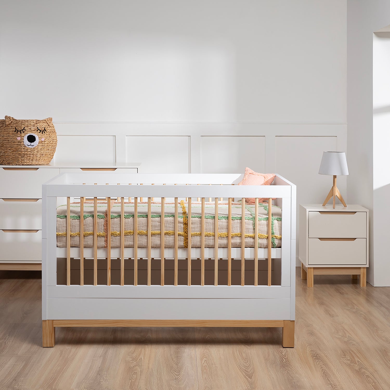 Cuna 3 en 1 Elena Natura/Blanco