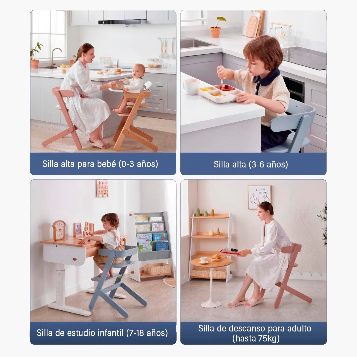 Silla de Comer Infantil Aurora Rosado