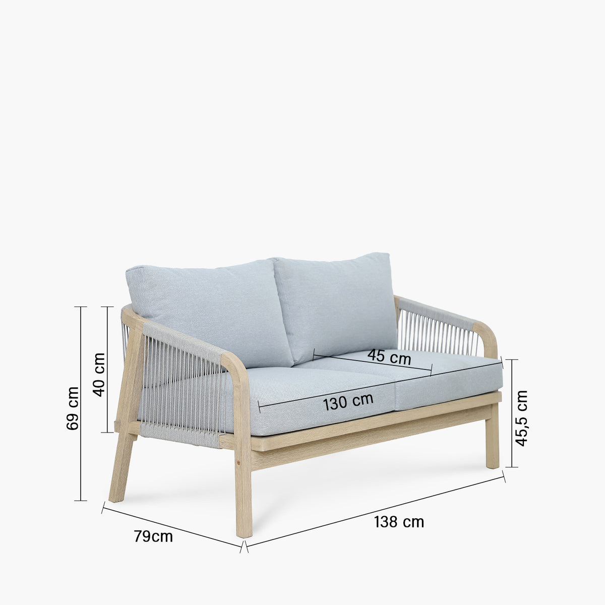 Pack Living Terraza Floripa M Gris Claro