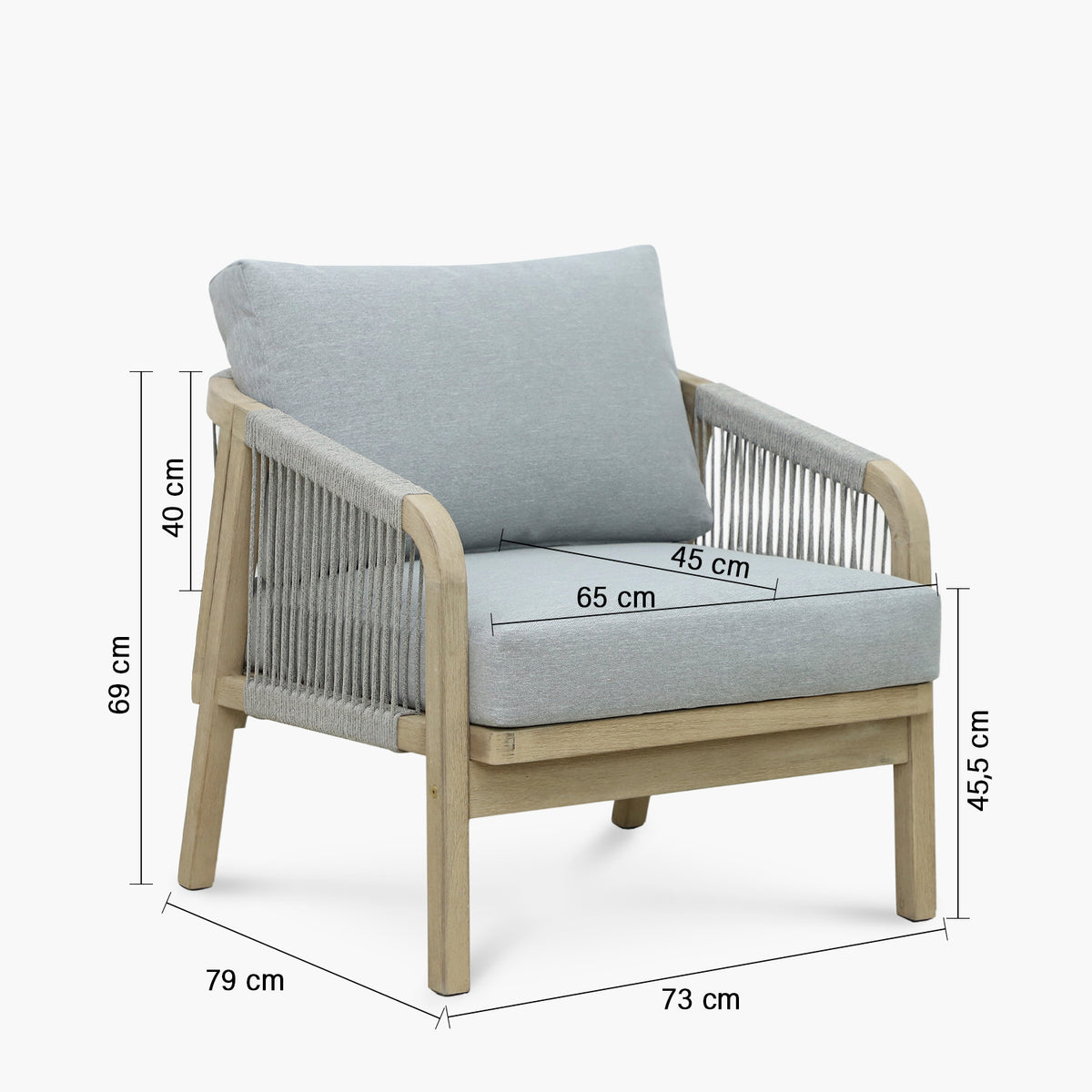 Pack Living Terraza Floripa L Gris Claro