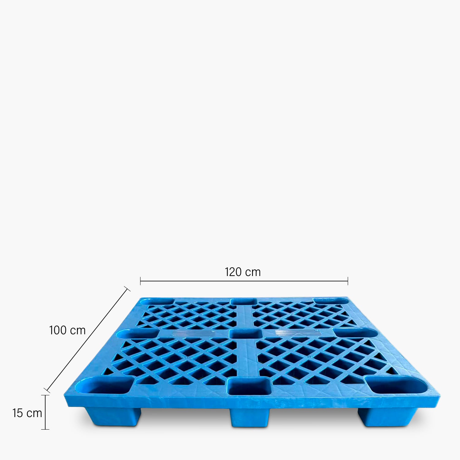 Pallet Plástico HDPE 9 Tacos 120x100x15 Azul