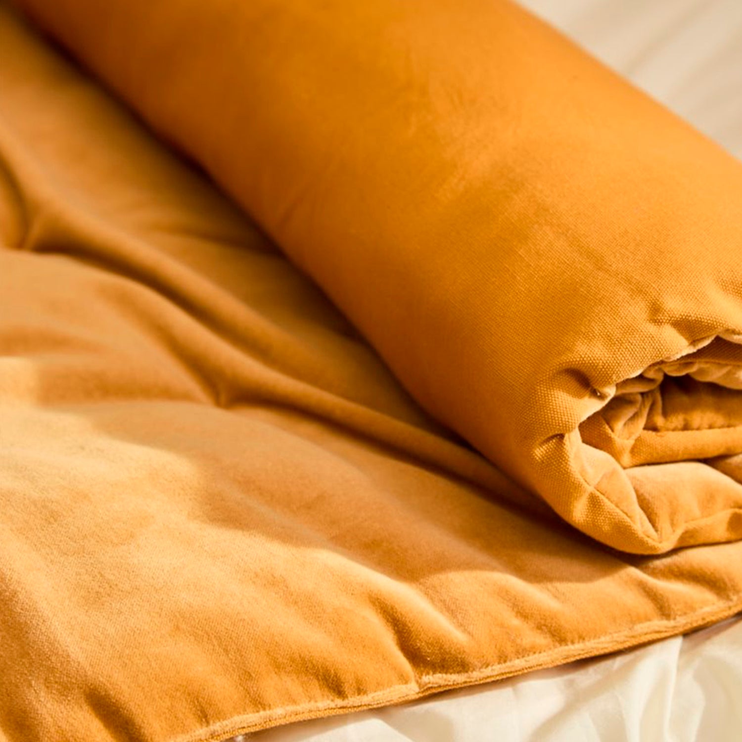 Piecera Velur Mostaza 220x70