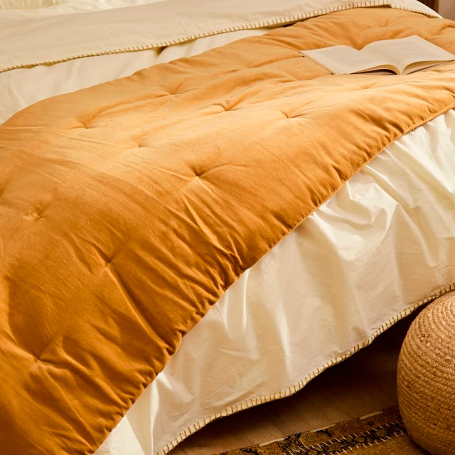 Piecera Velur Mostaza 220x70