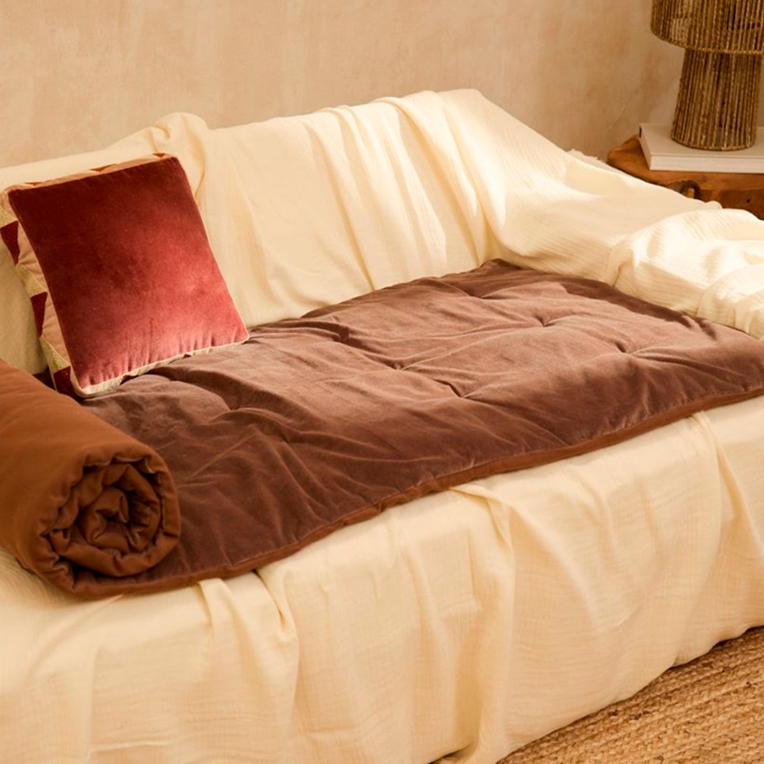 Piecera Velur Café 220x70