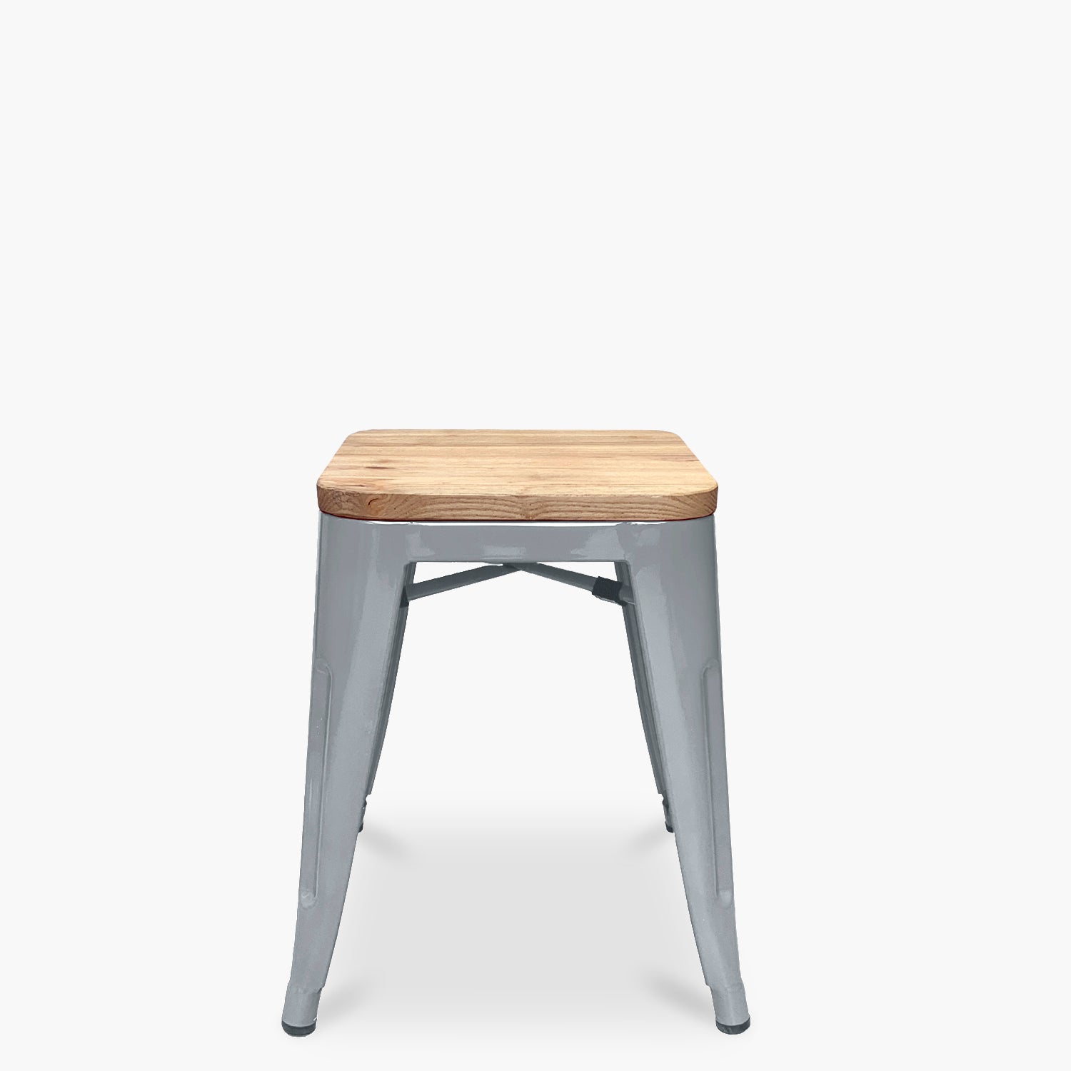 Piso Tolix Asiento Madera Plata