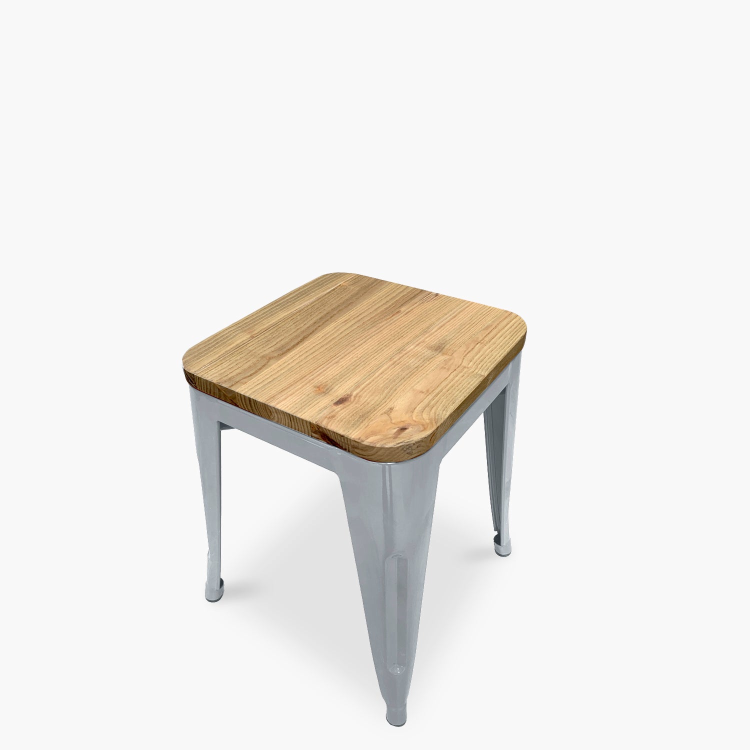 Piso Tolix Asiento Madera Plata