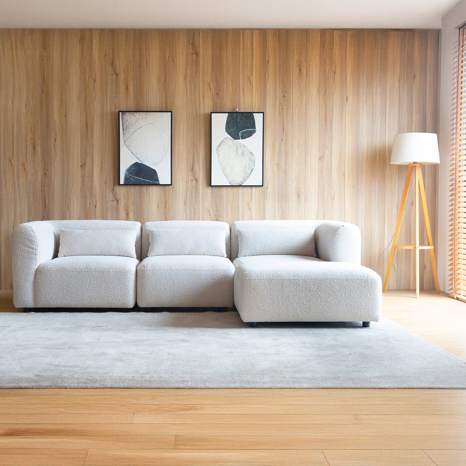 Seccional 3C Japandi Blanco