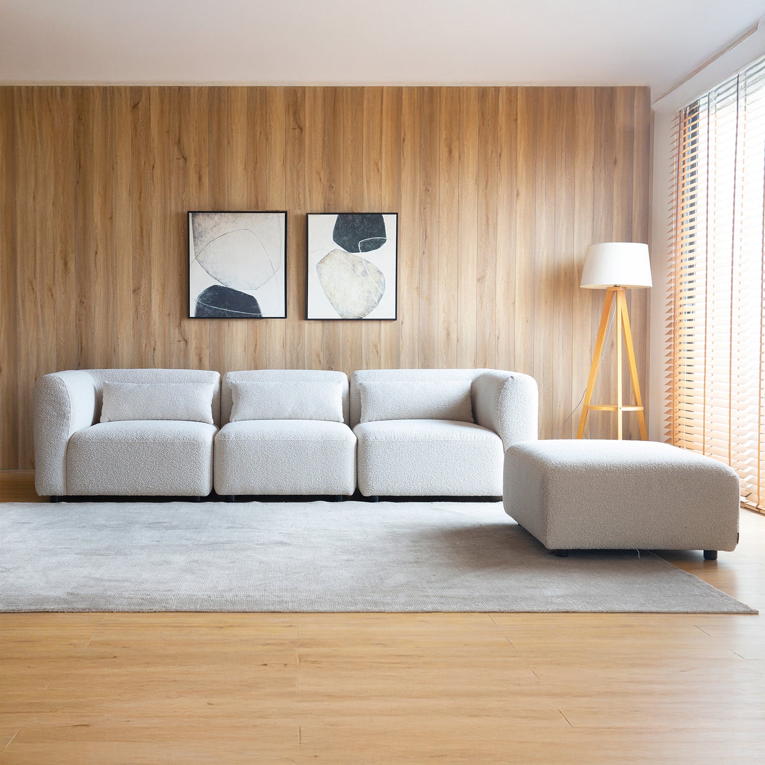 Seccional 3C Japandi Blanco