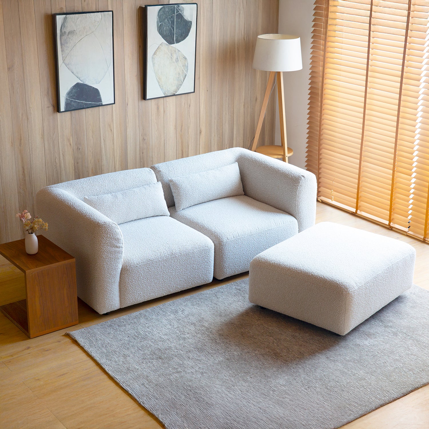 Seccional 3C Japandi Blanco