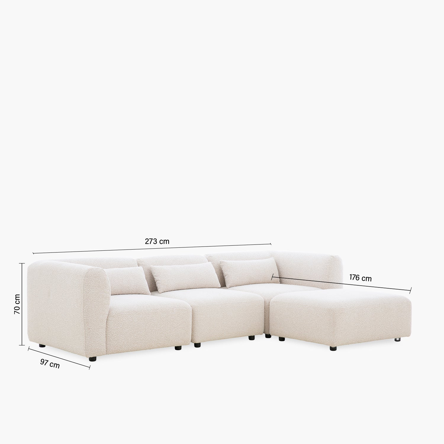 Seccional 3C Japandi Blanco