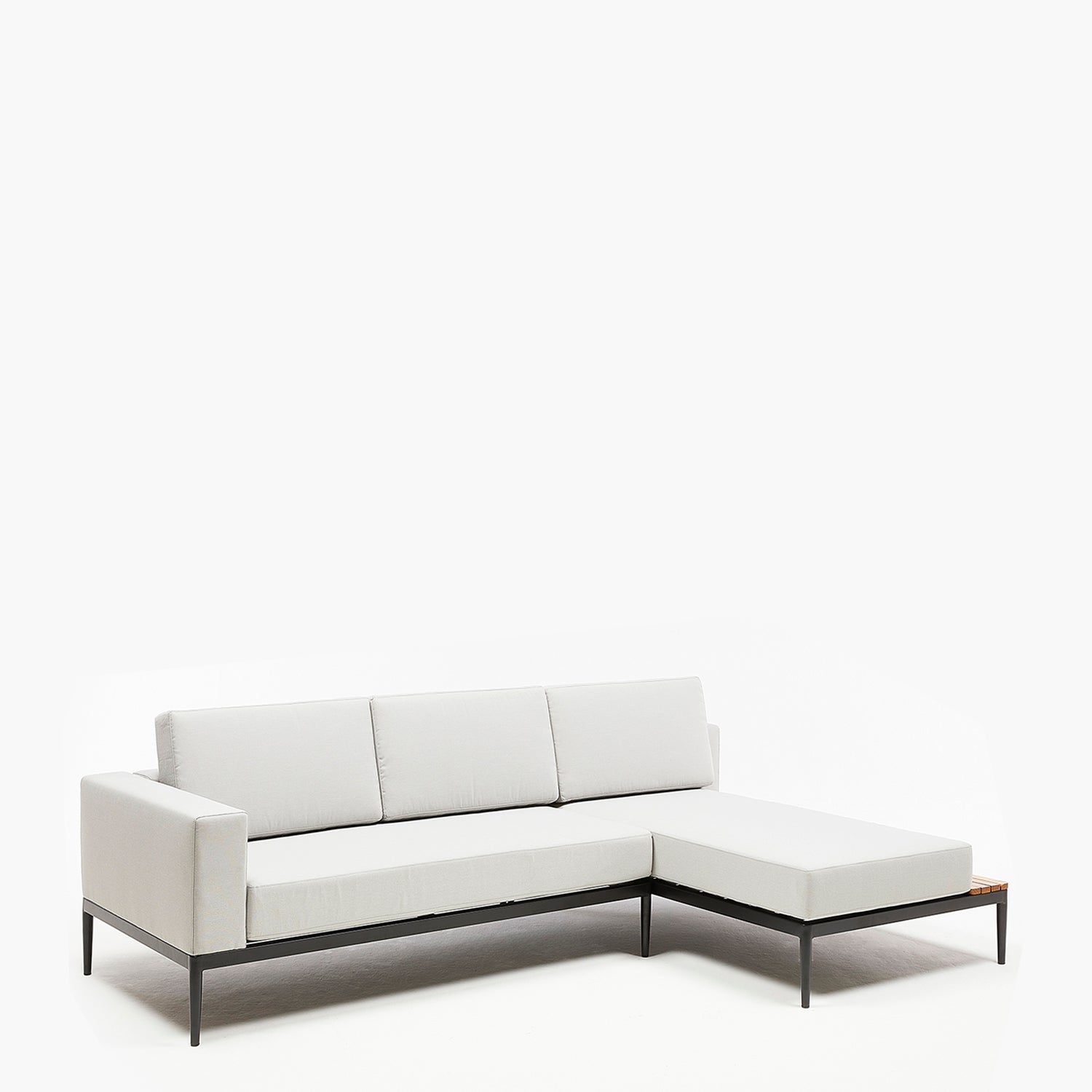 Seccional 2C + Chaise Derecho Long Bay Gris