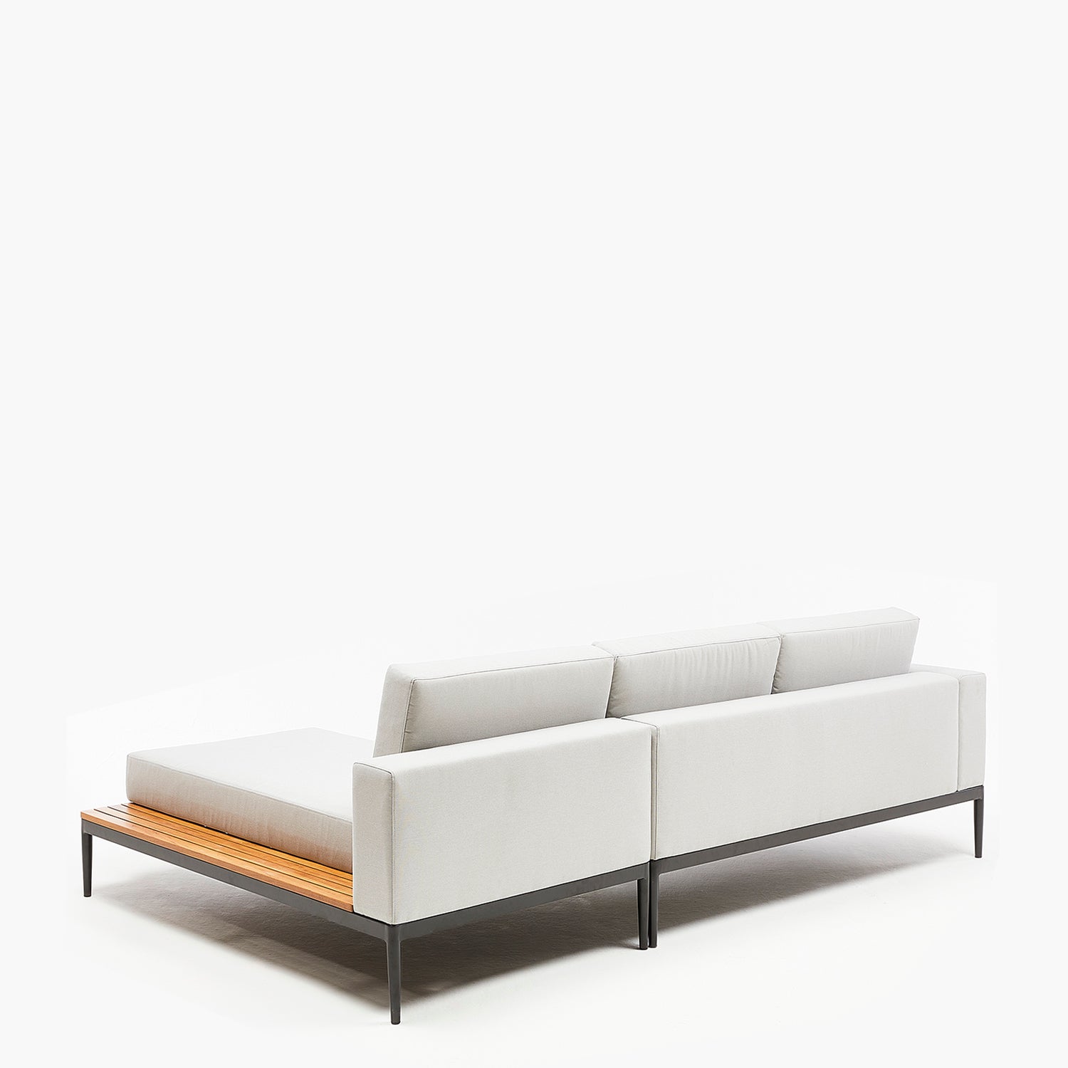 Seccional 2C + Chaise Derecho Long Bay Gris