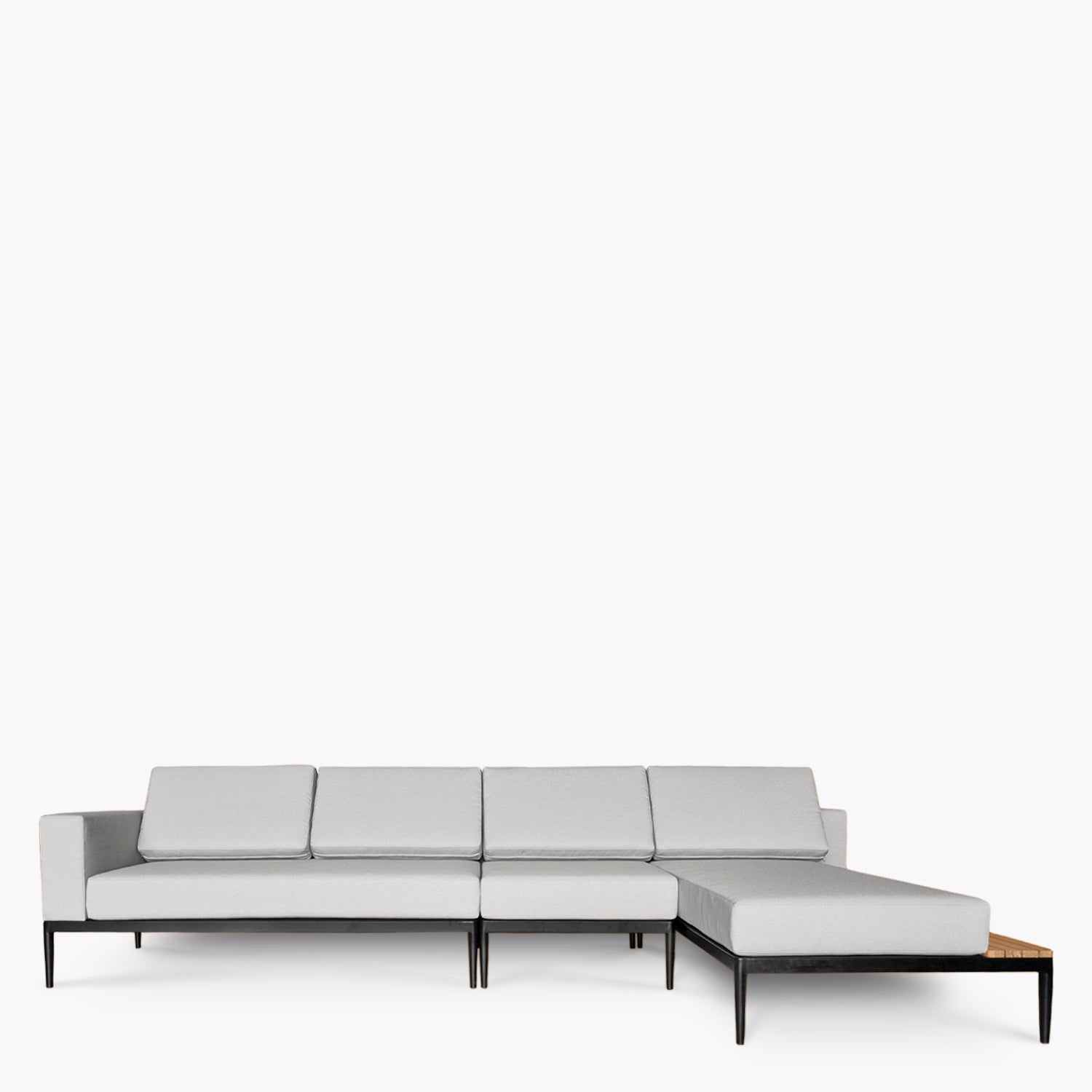 Seccional 3C + Chaise Derecho Long Bay Gris