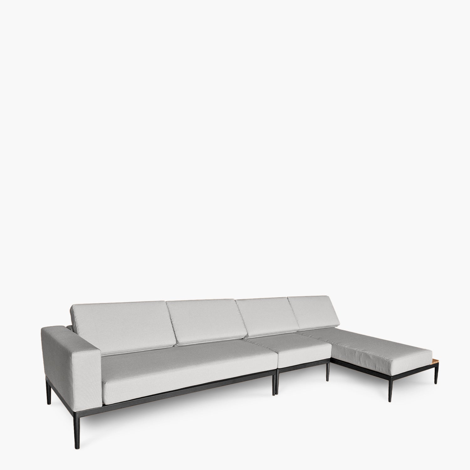 Seccional 3C + Chaise Derecho Long Bay Gris