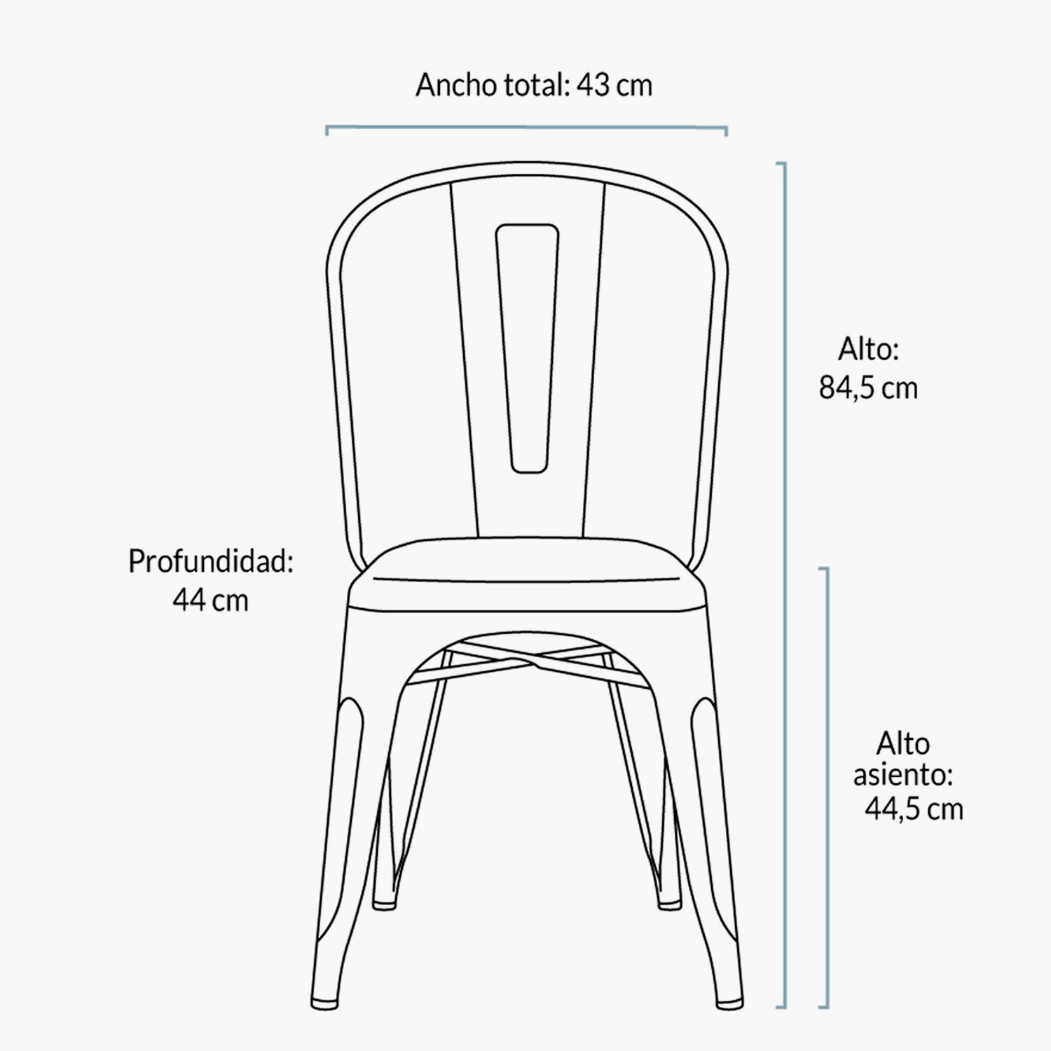 Silla Tolix Réplica Negro