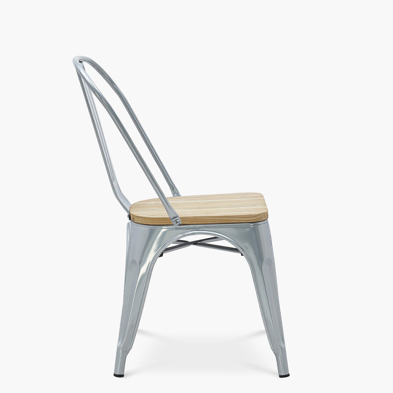 Silla Tolix Madera Plata