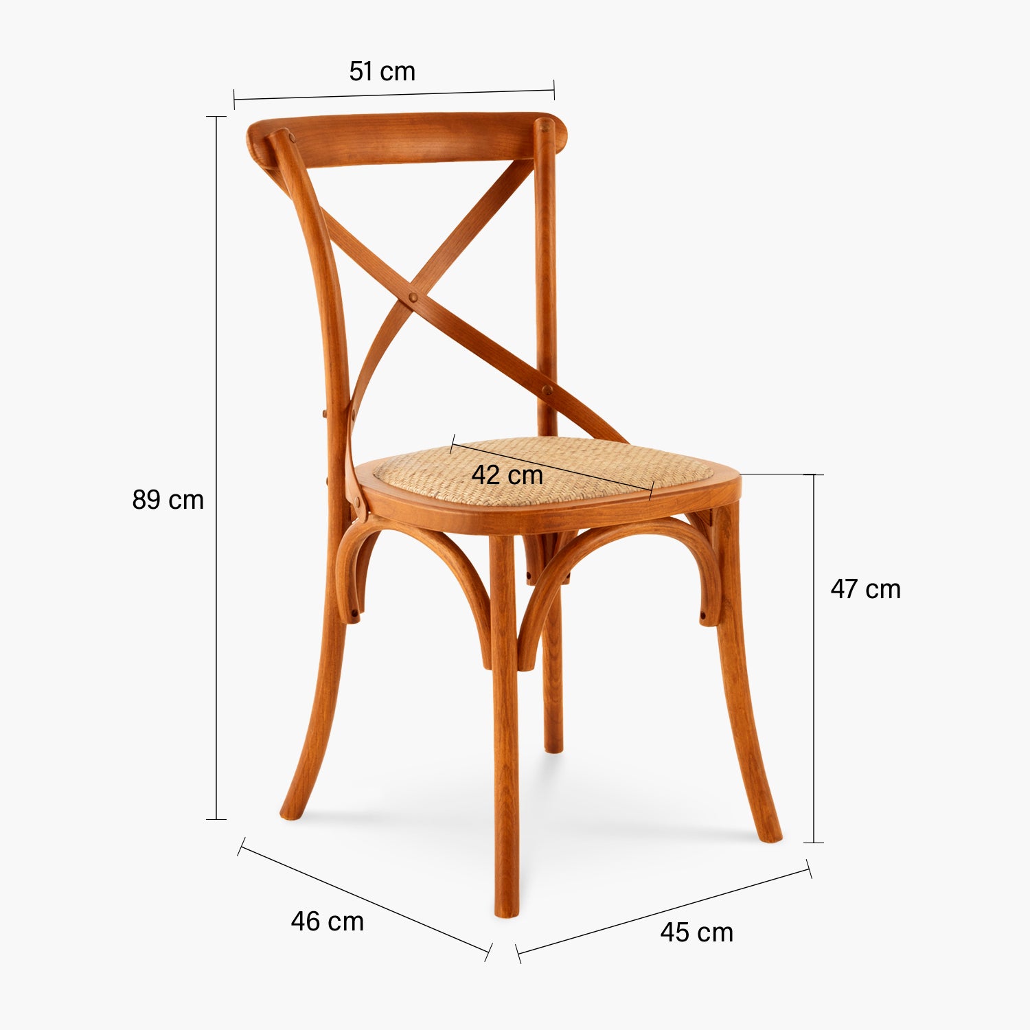 Silla Madera Tradition Rattan Nogal