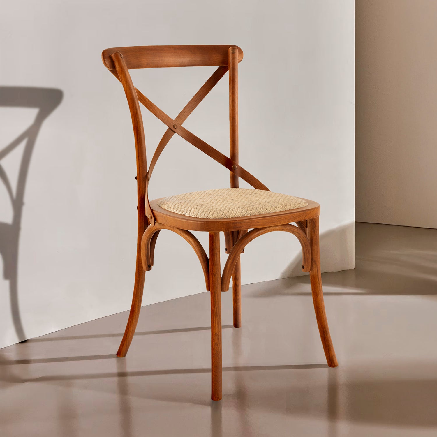Silla Madera Tradition Rattan Nogal