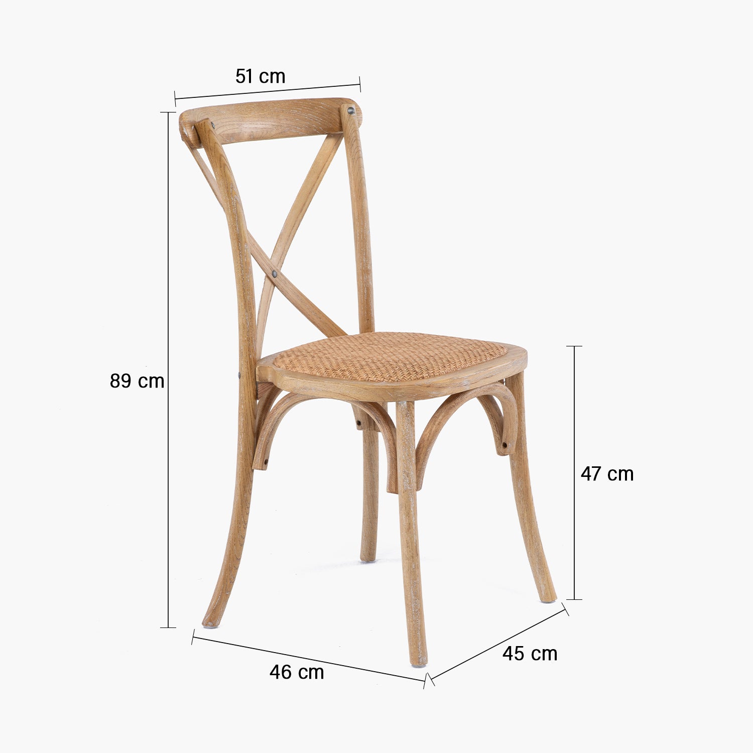 Silla Madera Tradition Rattan Olmo Natural Apilable