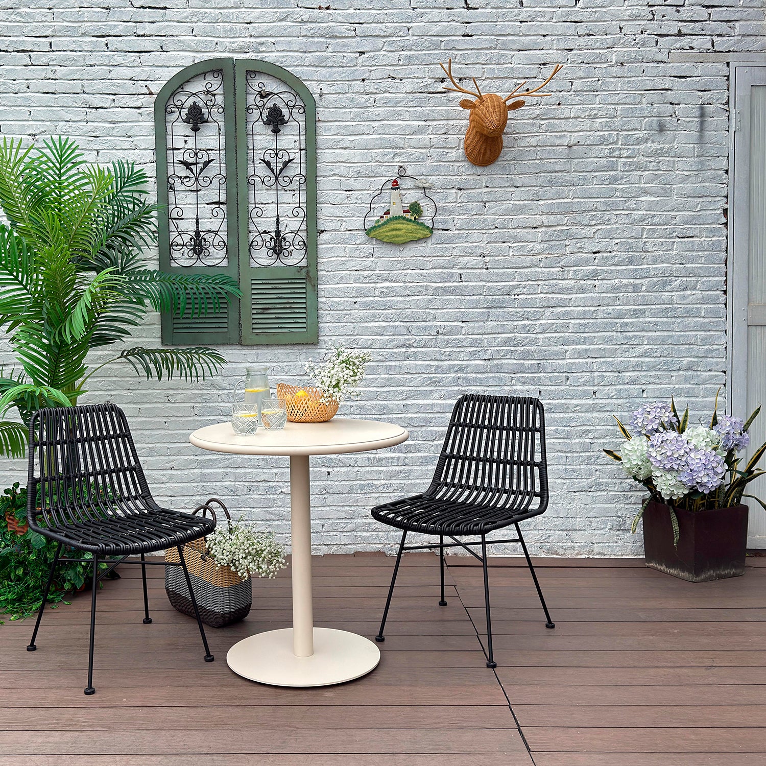 Silla Comedor ratan sintetico Creta Negro