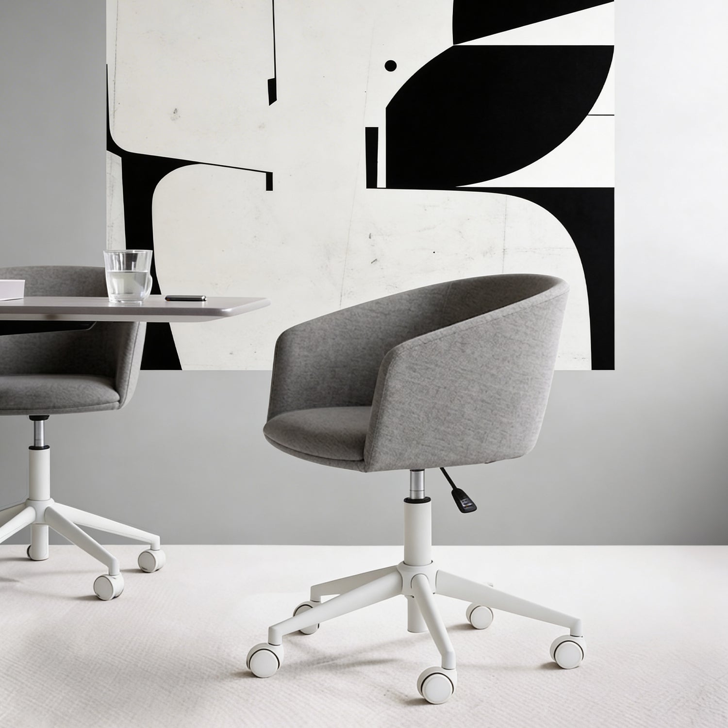 Silla de Oficina Anton Gris con ruedas