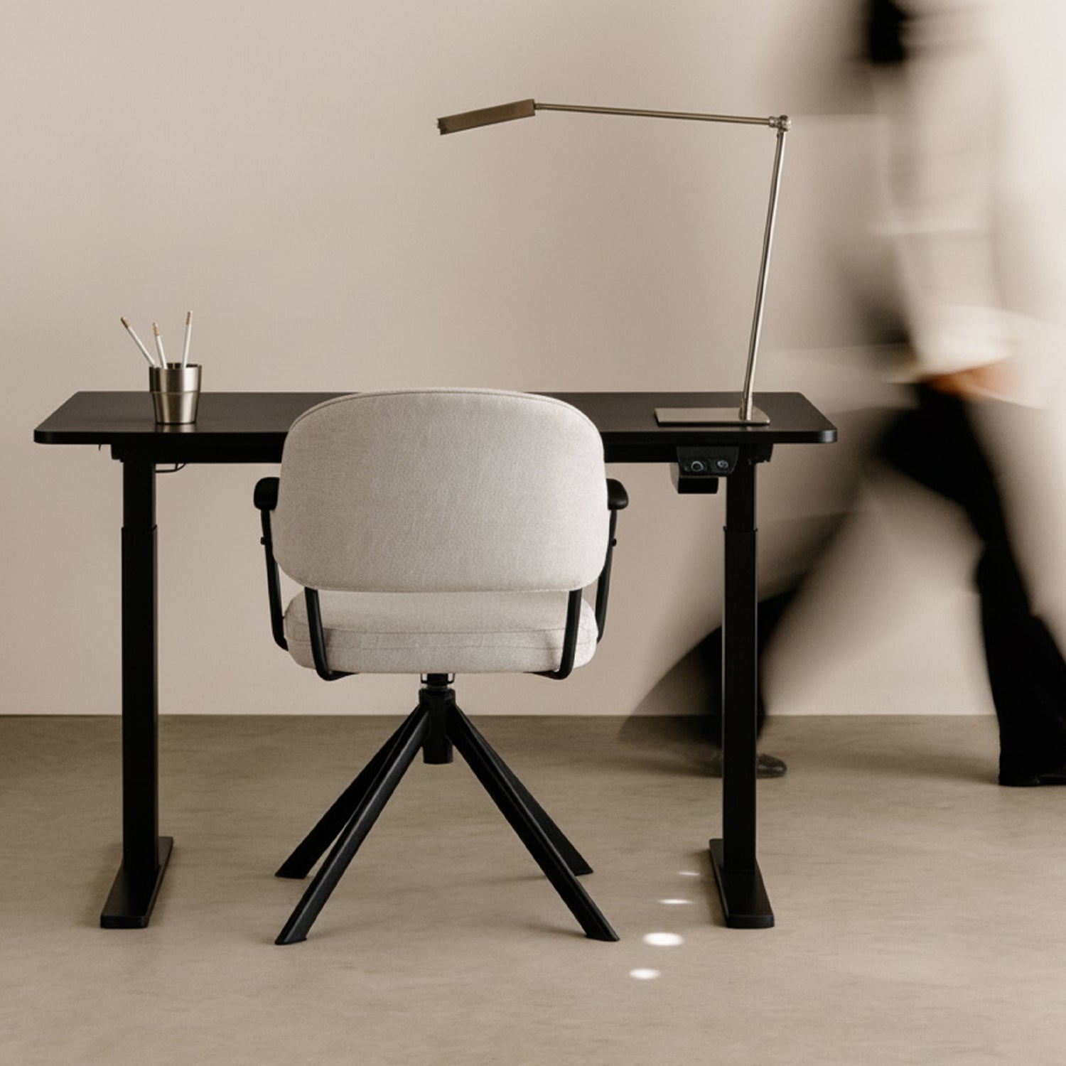 Silla Home Office Stanford Gris Claro Giratoria