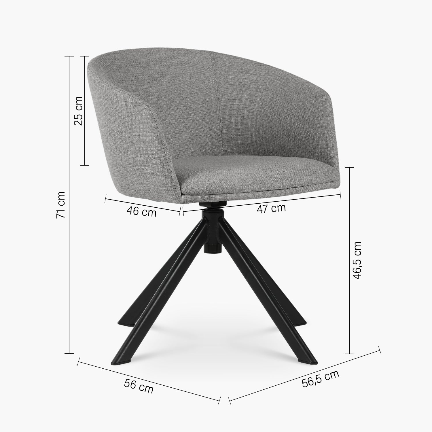 Silla Home Office Anton Giratoria Gris