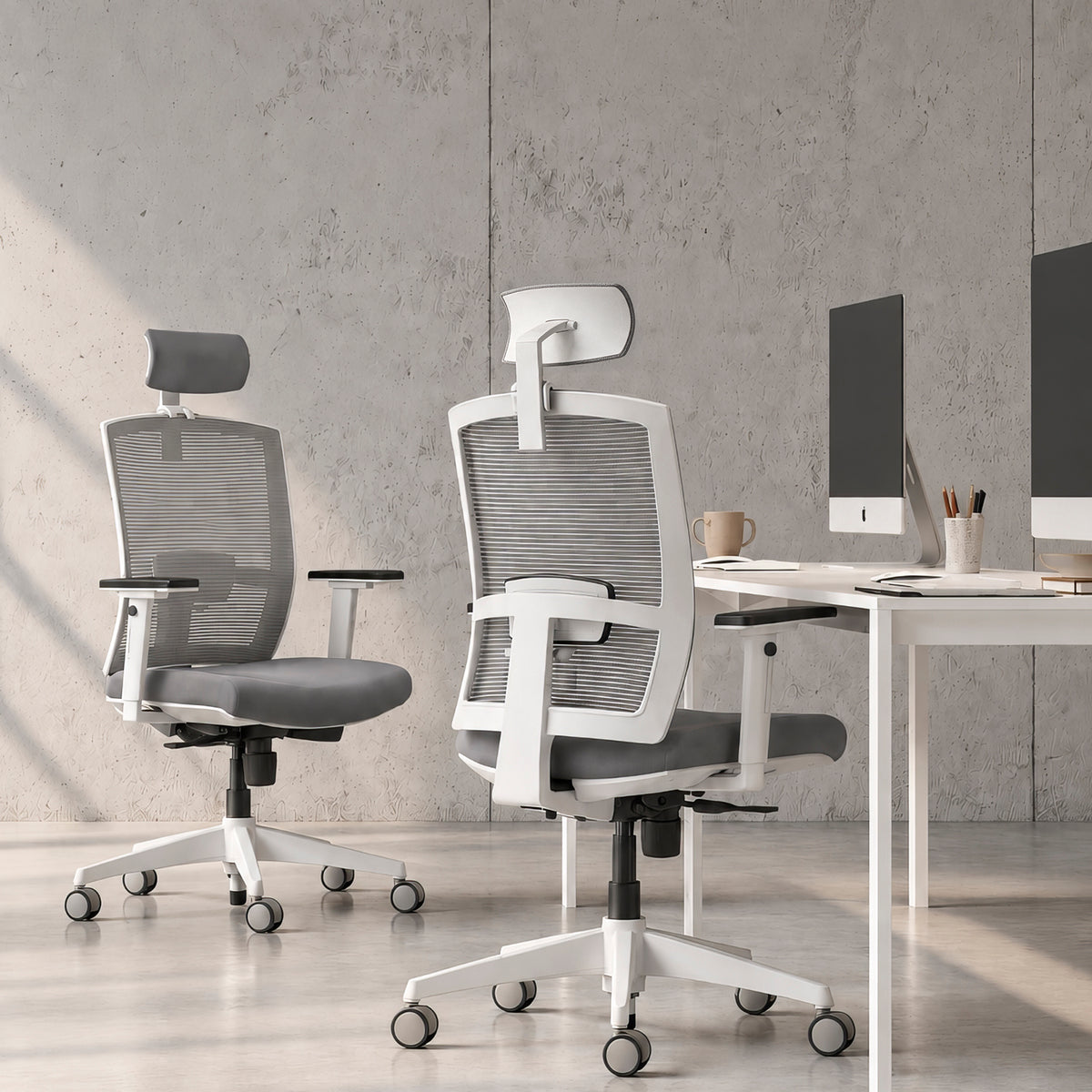 Silla Oficina Taylor Pro Gris Claro con cabecero