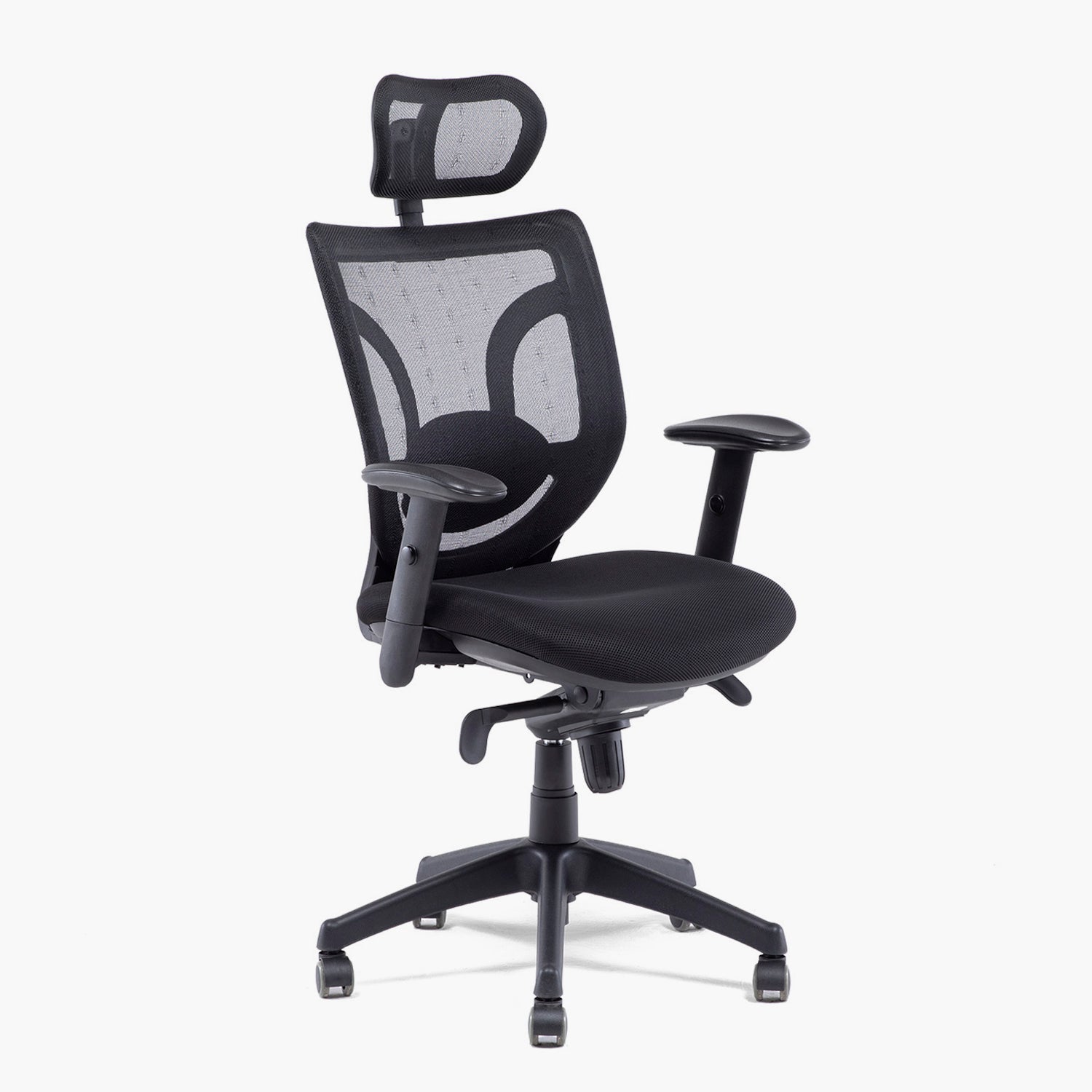 Silla Oficina Black Base Nylon c/cabecero Negro