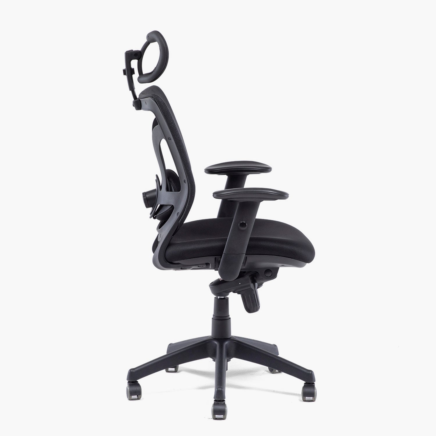 Silla Oficina Black Base Nylon c/cabecero Negro