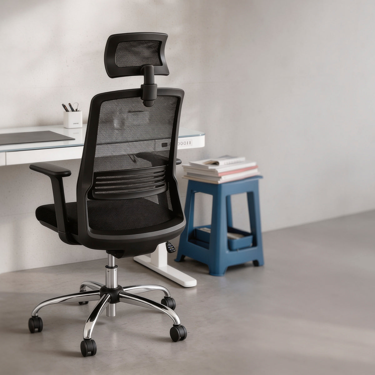 Silla de escritorio Cuba Alta brazo Reg y cabecero