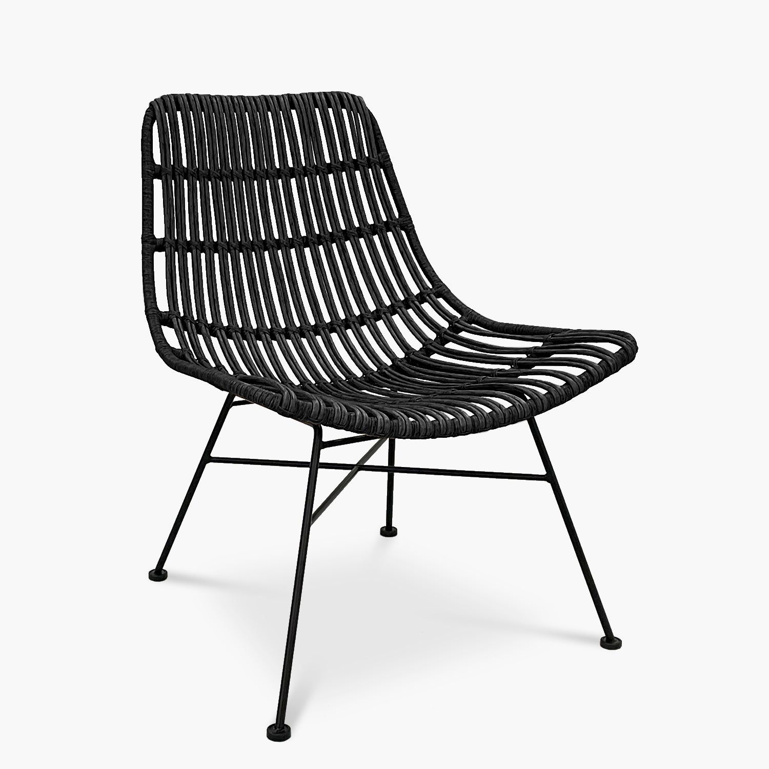 Sitial Ratan Sintético Creta Negro