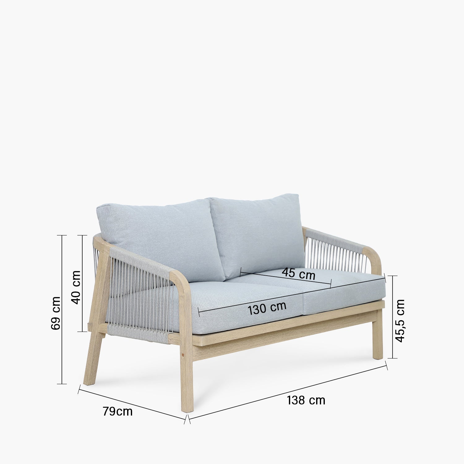 Sofá 2C Floripa Gris Claro