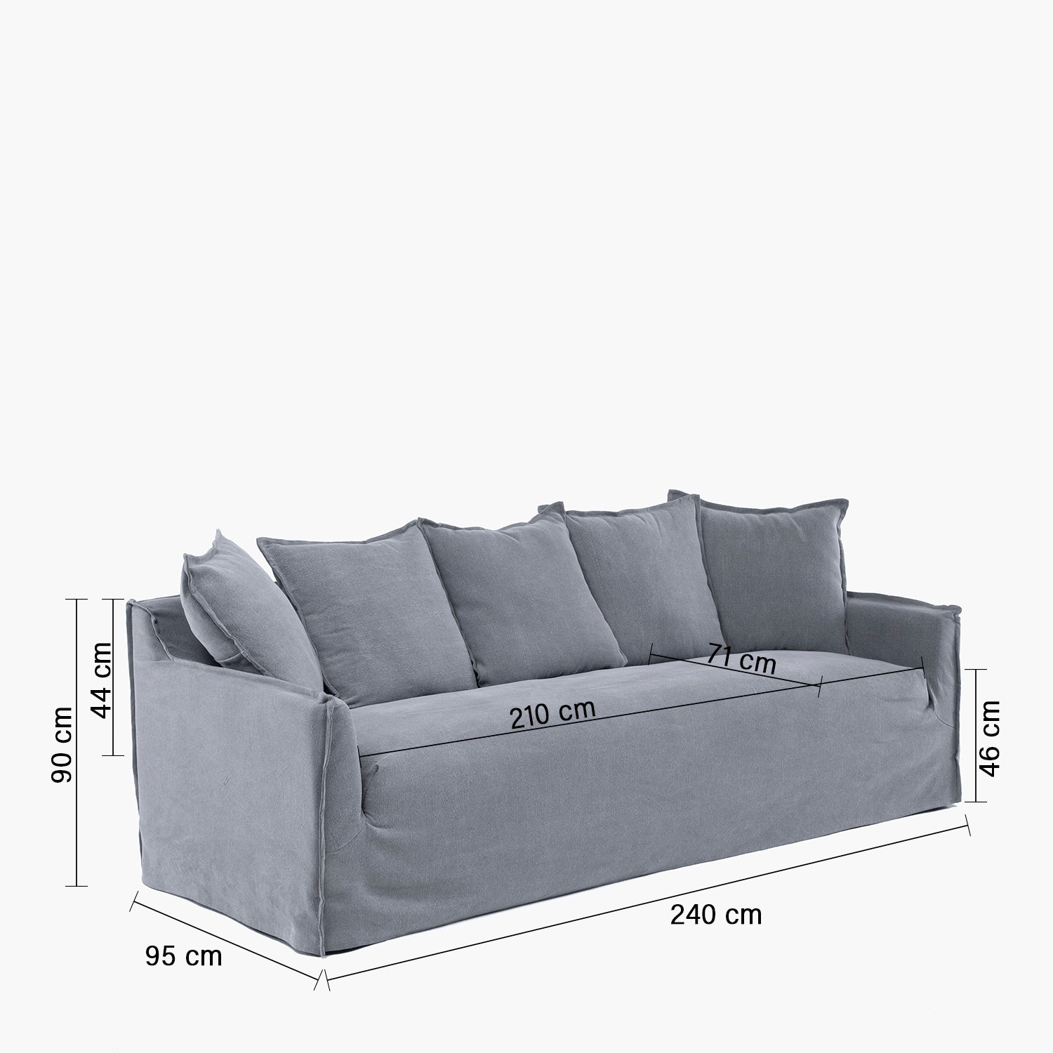 Sofá 4 Cuerpos Maule Gris