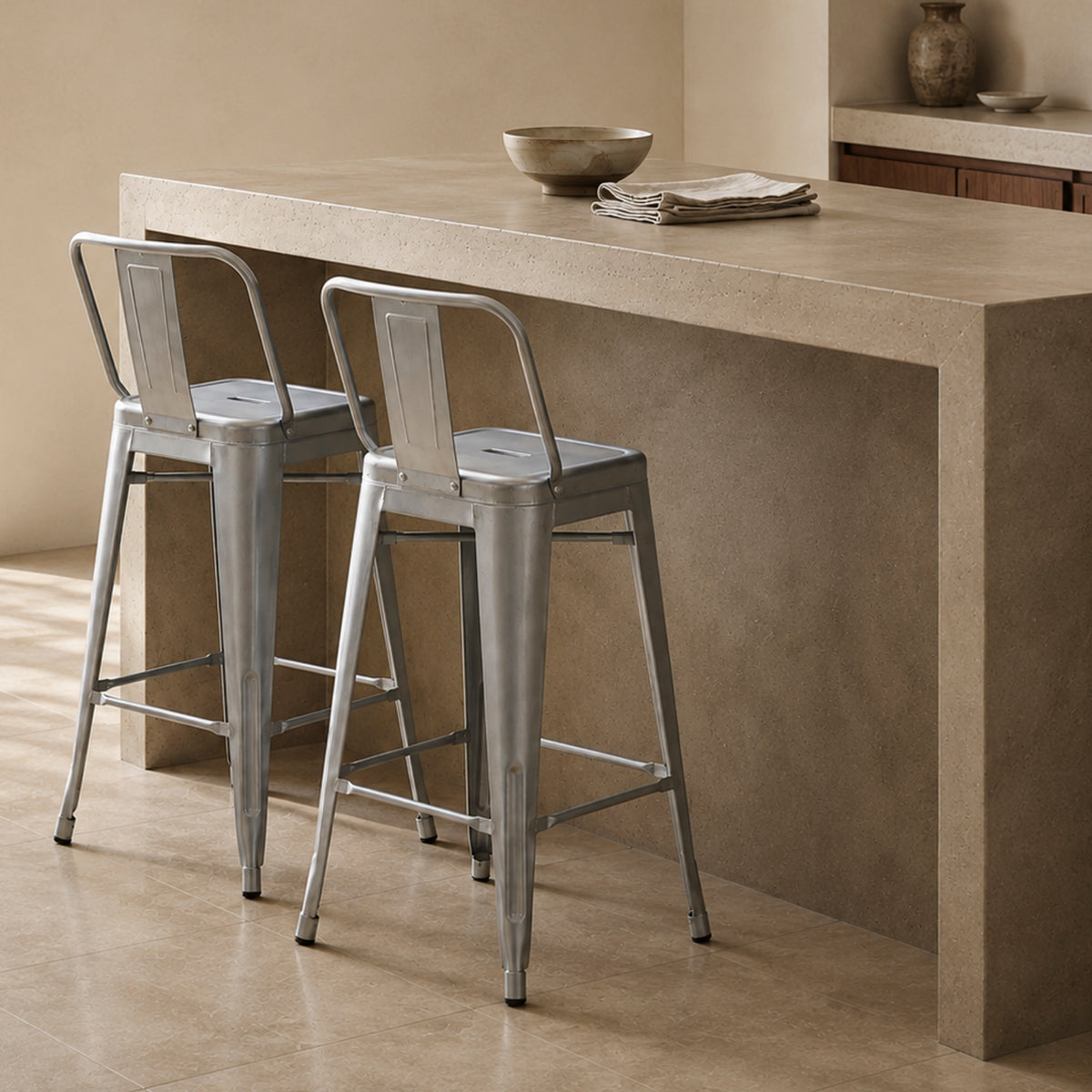Taburete Alto 77 Tolix c/resp Metal