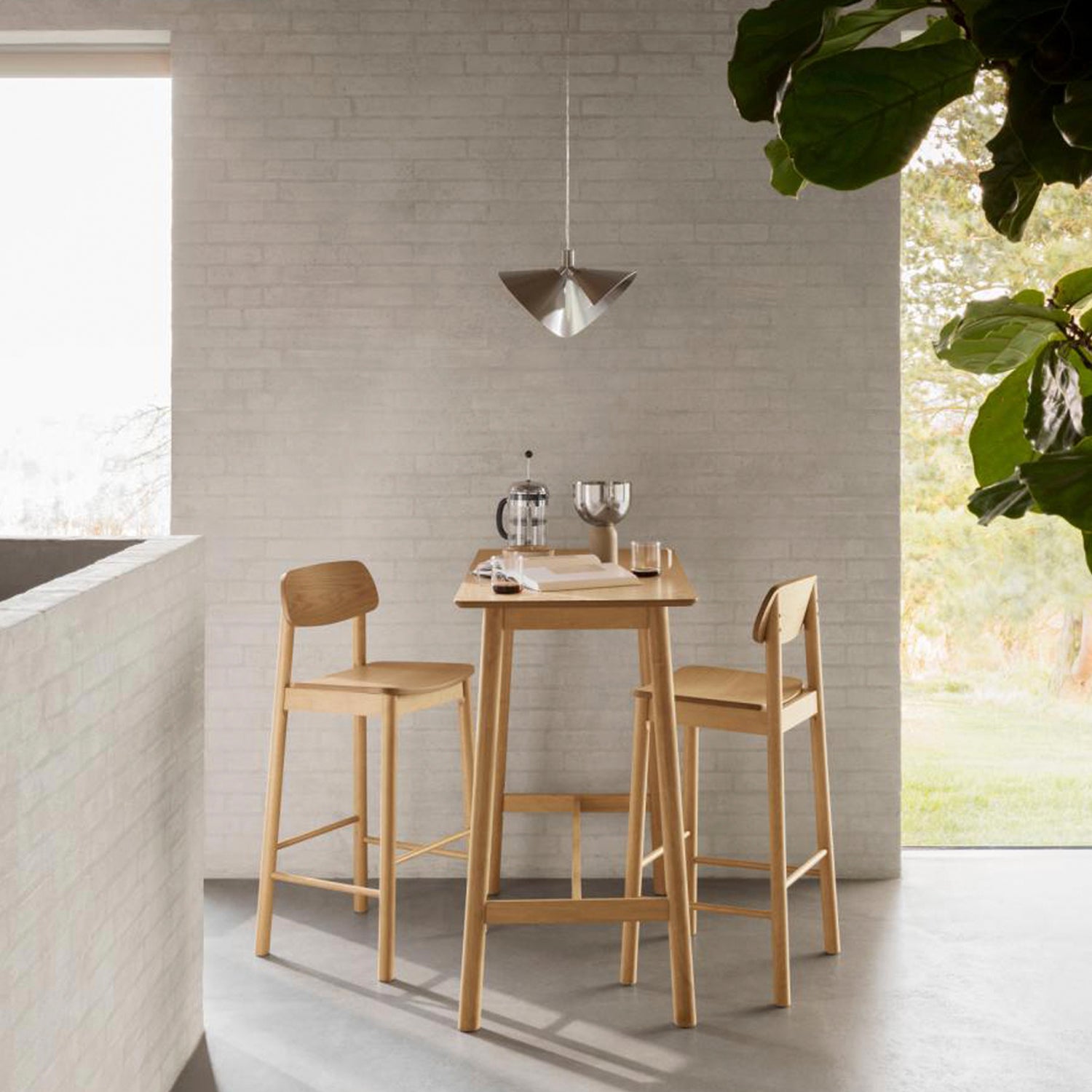 Pack 2 Taburete Madera Owen Natural