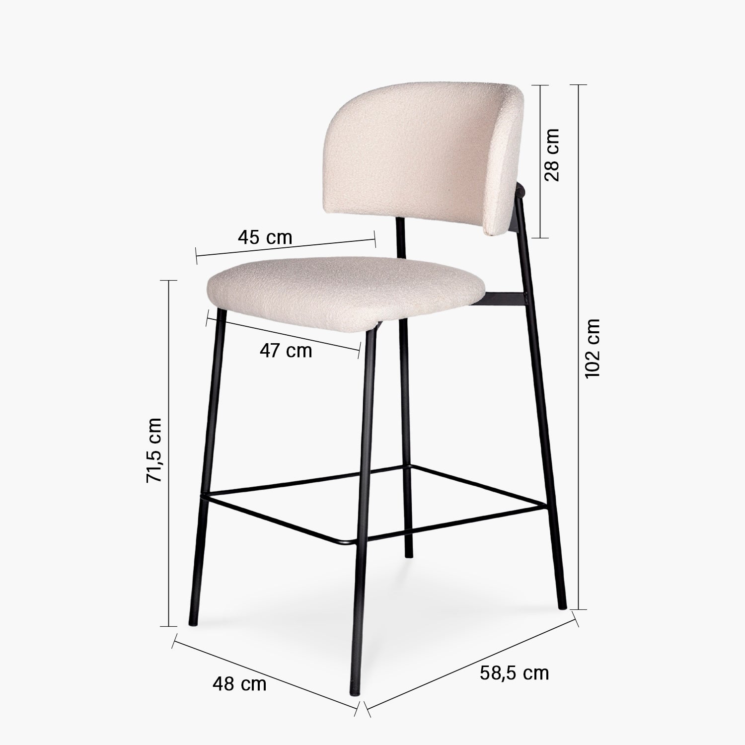 Taburete Tapiz Regina Crema